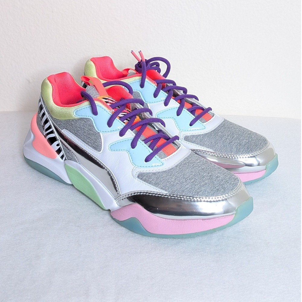 NIB Puma Sophia Webster Nova Metallic Silver Zebra Sneakers 370118-01 Womens 8.5